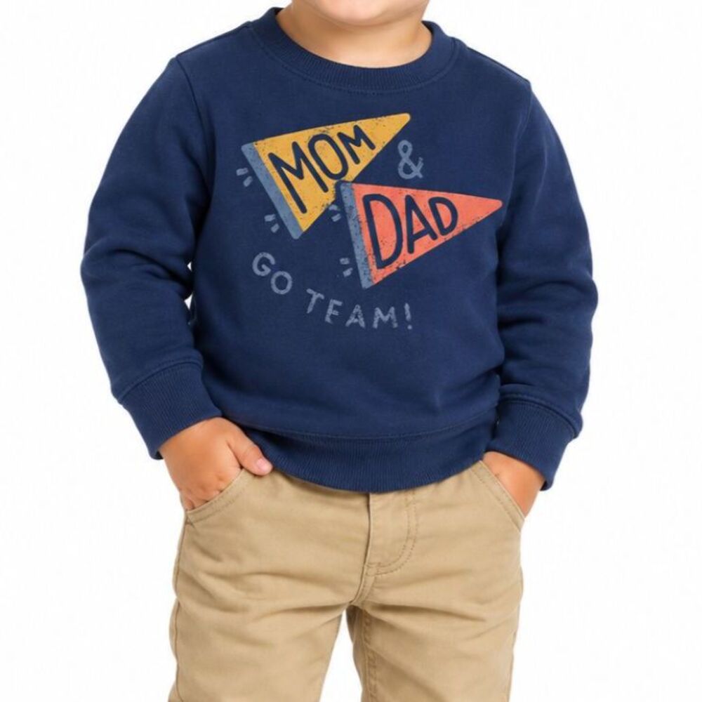 🔥 5 for $30 🔥 Jumping Beans Baby Boys “Mom & Dad Go Team!” Sweatshirt | Size 2